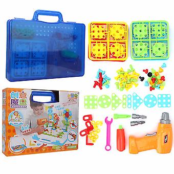 Elektrische boor bouwstenen set - DIY schroef en moer montage speelgoed, educatieve STEM cadeau voor kinderen, creatieve bouw speelset voor kinderen