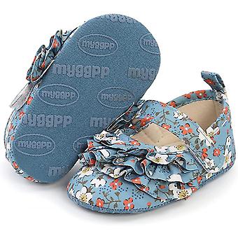 Veeki Baby Boys Girls Slippers Cozy Fleece Booties Soft Bottom Warm Cartoon Socks Newborn Crib Shoes----Blue11cm