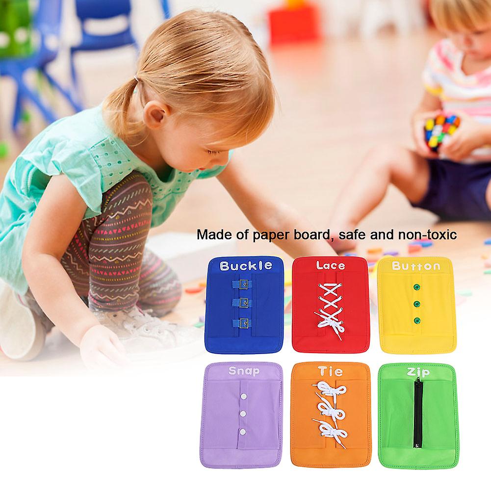 6kpl/ Set Learning Paper Board Kit Basic Skill for Life Toy Button Buckle Tie Intelligent Toys