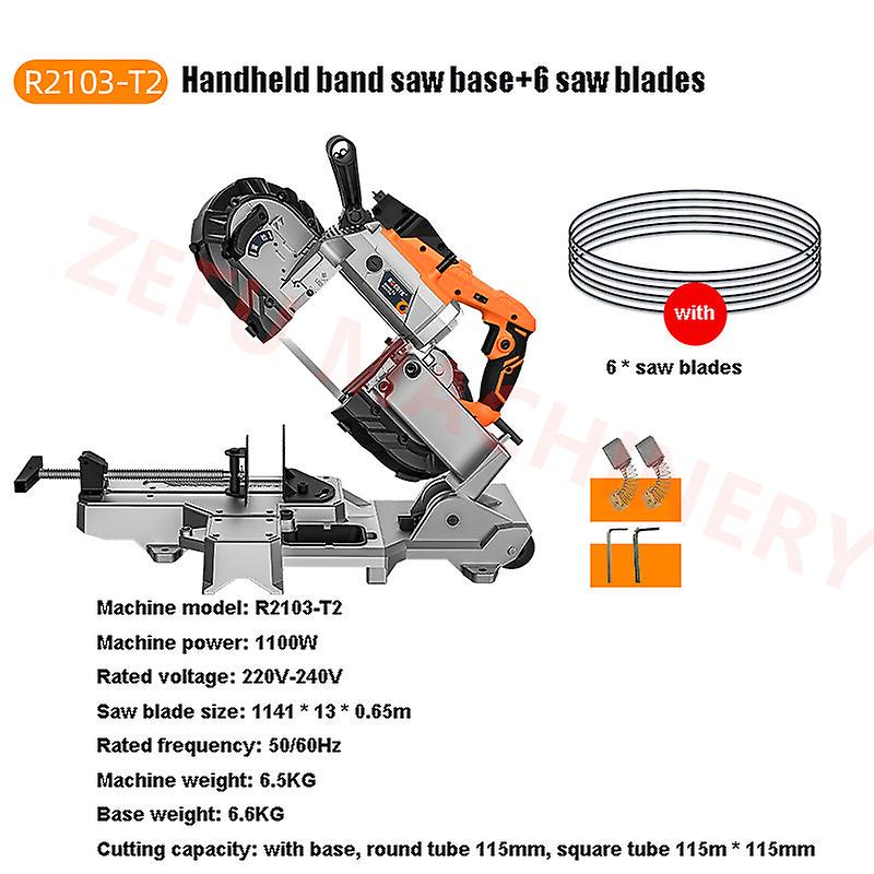 Multi-function Portable Handheld Metal Band Saw 45° Profile Small Sawing Hine Cutting Tool 220v 1100w