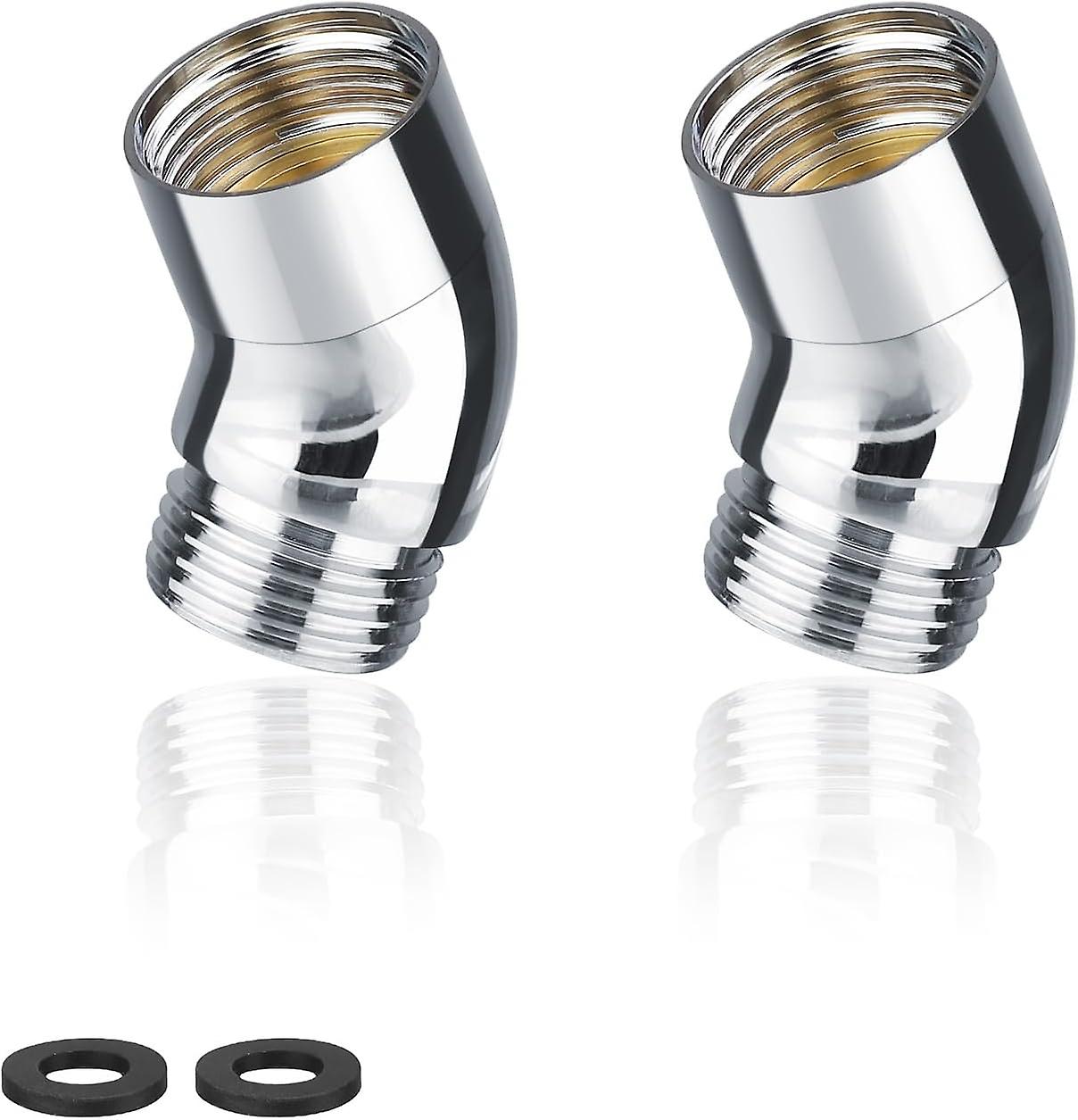 Adapter, 2 Pieces 135° Elbow Tilt Shower Head Adapter, Brass Hand Shower Adapter, Suitable for Hand Showers
