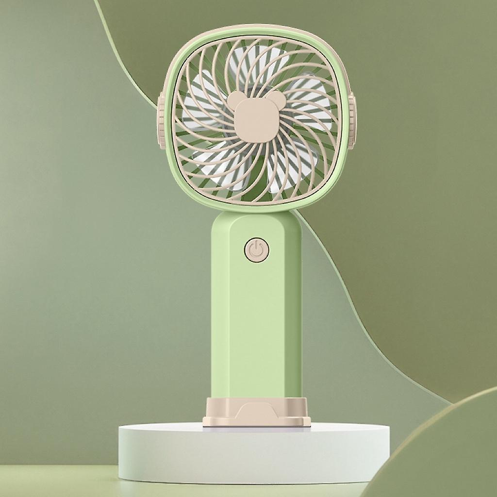 Handheld Fan with Base Yellow Green no Battery