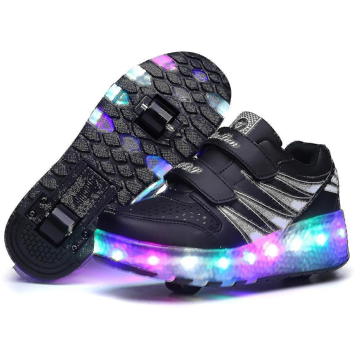 2022 Neue Led Light Up Rollschuhe Doppelrad USB Wiederaufladbare Skating Schuhe