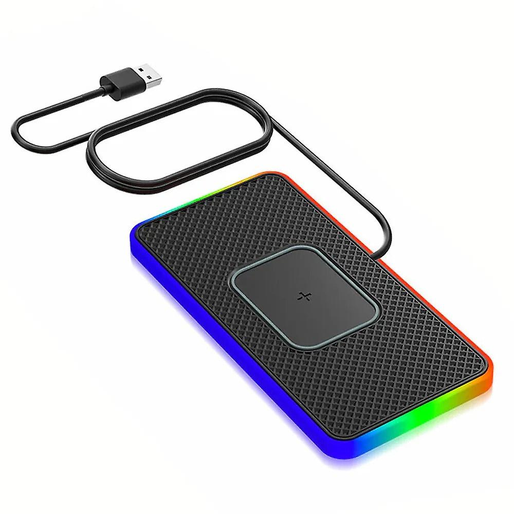 Rgb Fast Wireless Charger - 15w/10w/7.5w/5w With 1m Cable For Qi-enabled Devices