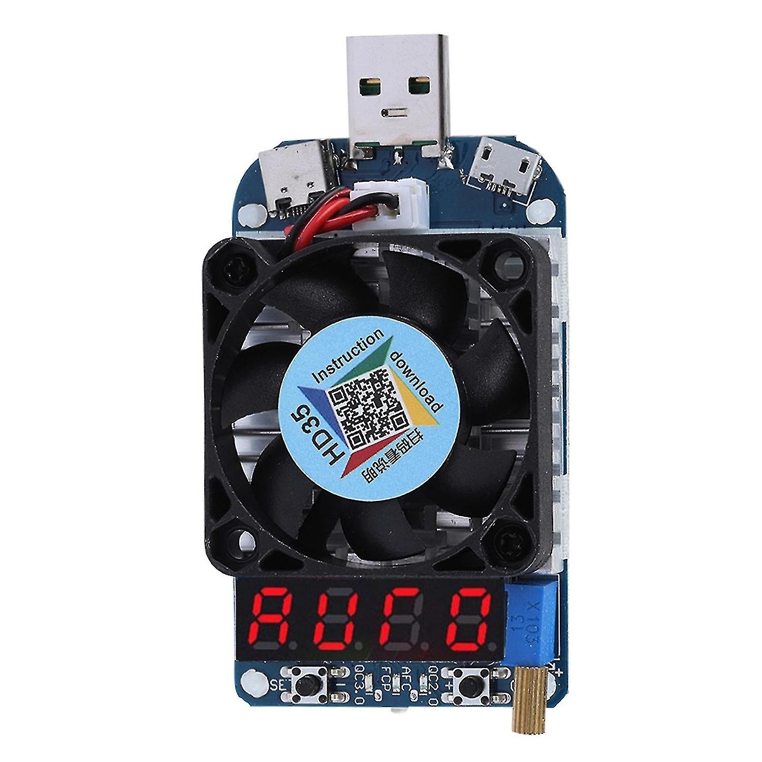 Usb electronic load resistor voltage flow meter discharge battery tester hd35 (5a/35w)
