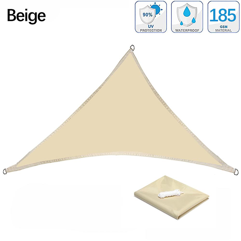 Grey Triangular Shade Sail, Waterproof And Uv Resistant 300d Polyester Awning, Sun Canopy For Carports, Backyards, Gardens, Etc.