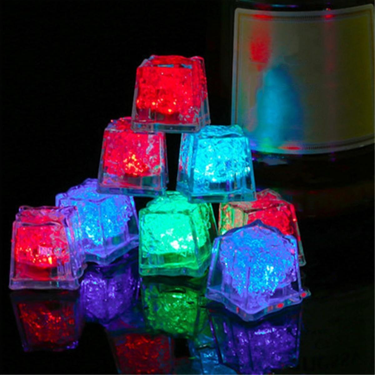 12pcs Waterproof Led Ice-cube Colorful Quick Flashing Glow In The Dark Light Up For Bar Club Drinki