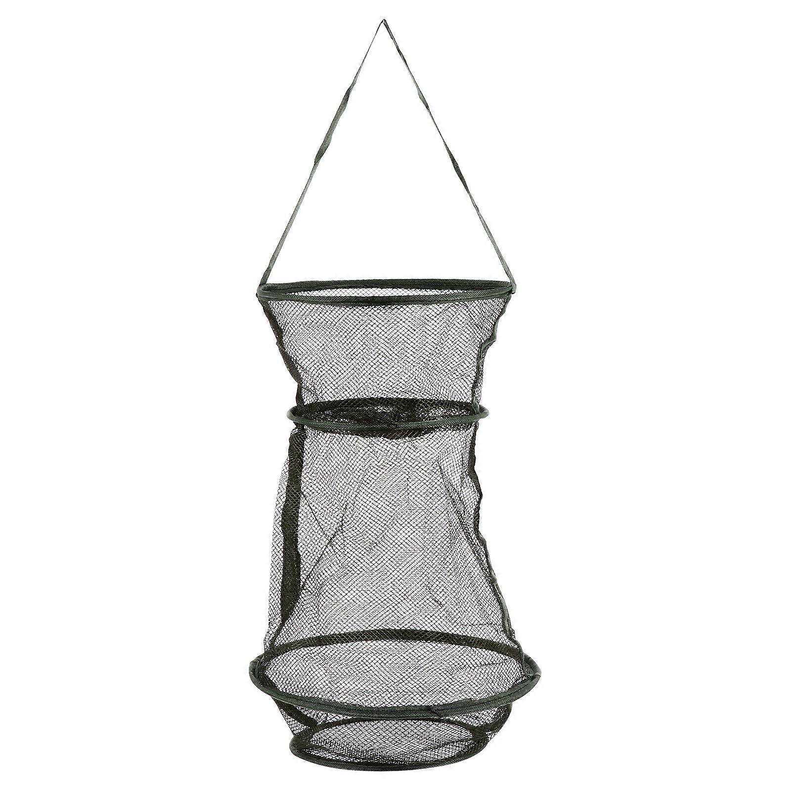 Foldable Bait Cast Mesh Trap Net Portable Fishing Landing Net Shrimp Cage