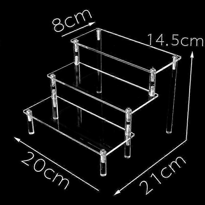 Gyfdym Action Figur Display Stand Toy Model Display Stand Dekor Sett dukke dukke håndhåndtak trapesformet hylle boks tilbehør