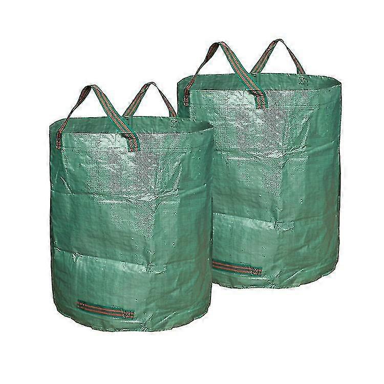حزمة من 2 حقيبة حديقة التعامل مع حاوية حقيبة ذاتية الطي قوية للغاية لأوراق العشب حديقة النفايات الخضراء
