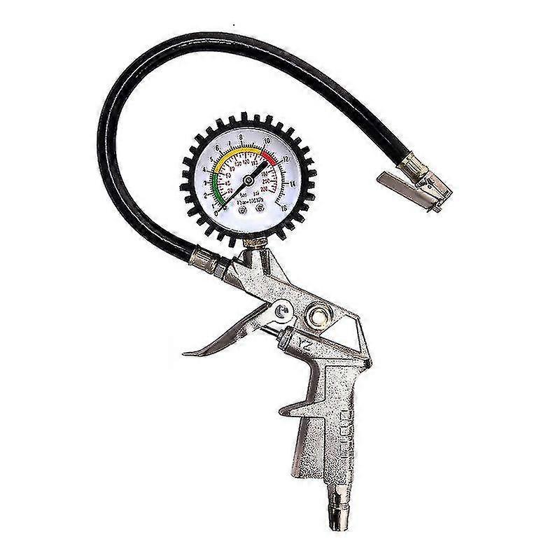 Däcktrycksmätare Inflation Manometer Multifunktion Lufttryckstestare 0 ~ 16bar