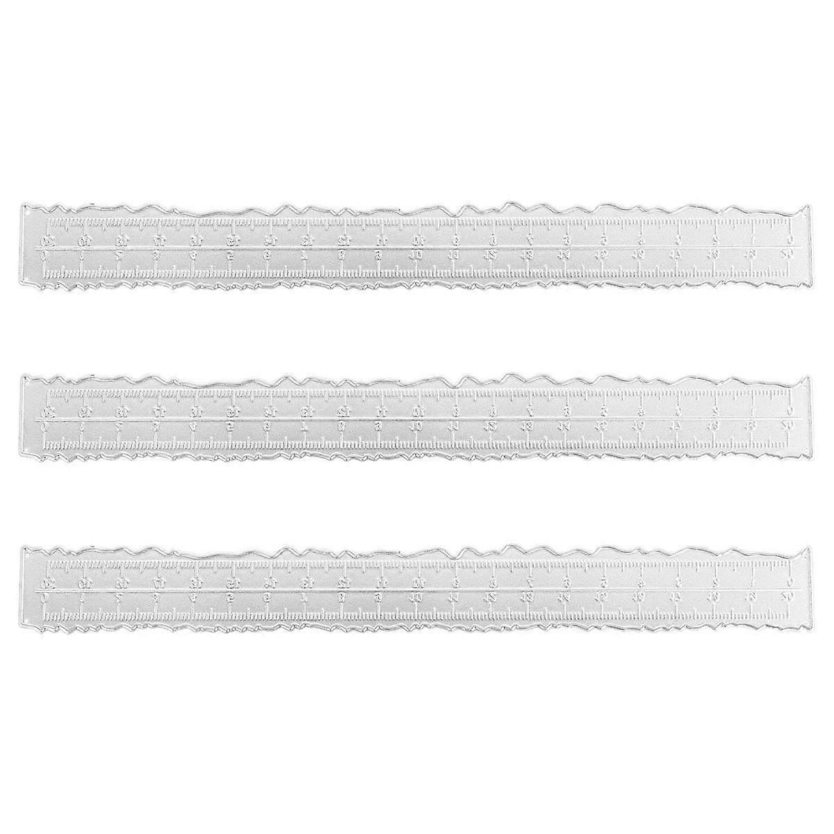 3 Pieces 8.4 Inches Metal Irregular Edges Ruler Edges Ruler for Card Making Scrapbooking School