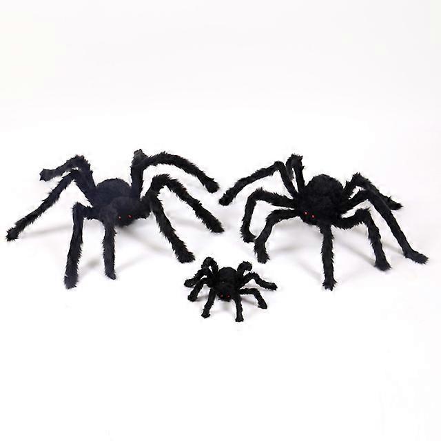 30cm / 50cm / 75cm / 90cm / 125cm / 150cm / 200cmブラックスパイダーハロウィーンデコレーションホーンテッドハウスプロップ屋内屋外屋外巨大な装飾