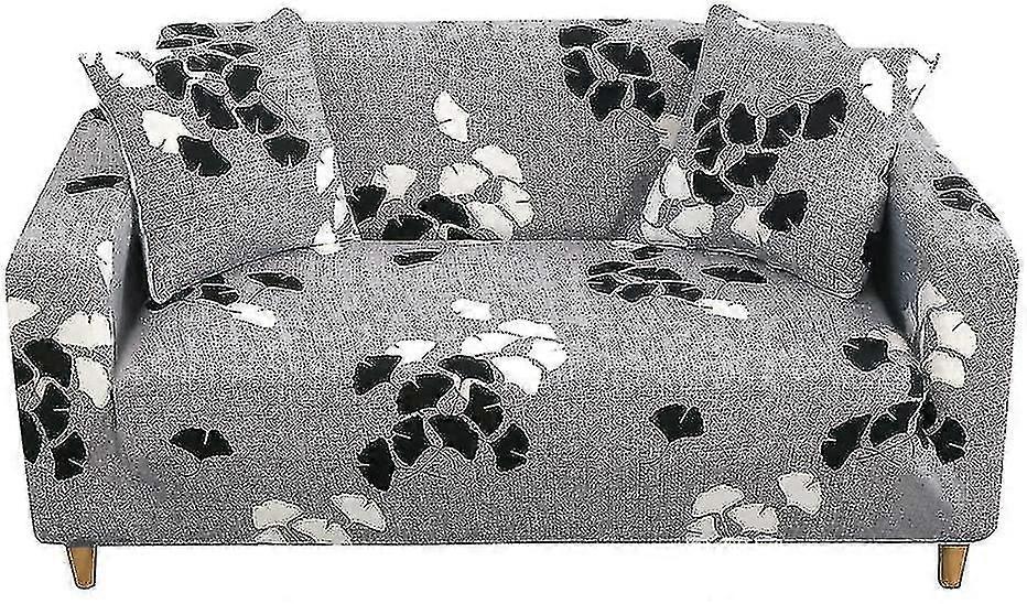 Sofabezug Stretch Sessel Leder Möbel Schutz bezug Schwarz / weiß Blume