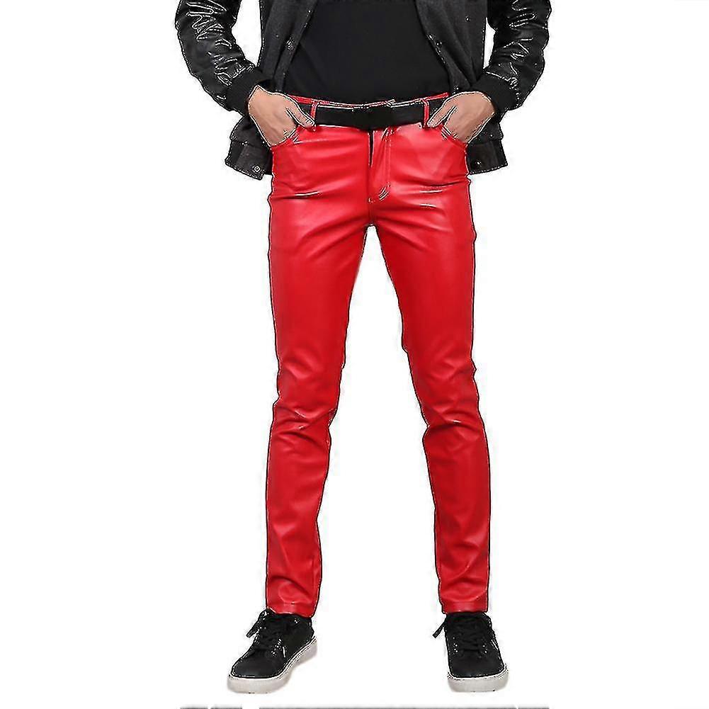 Herren Stretch Tight Kunstlederhose