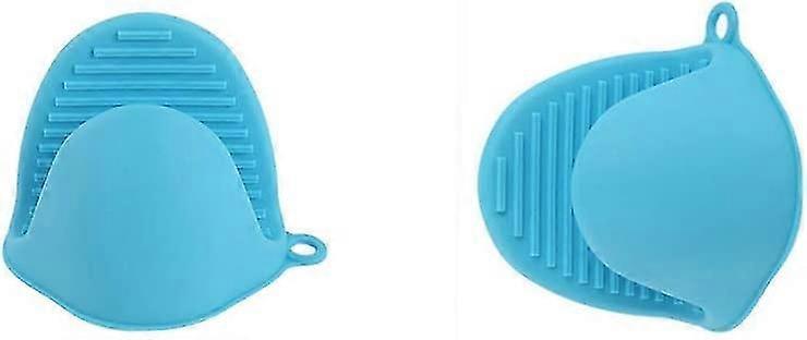 Silicone Pot Holder, Mini Kitchen Pot Holders, Heat Resistant Solution, 1 Pair (blue)