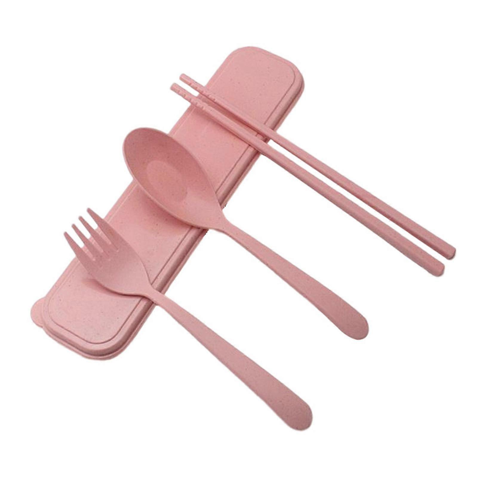 3pcs plastic flatware kit reusable cutlery utensils for picnic hiking camping