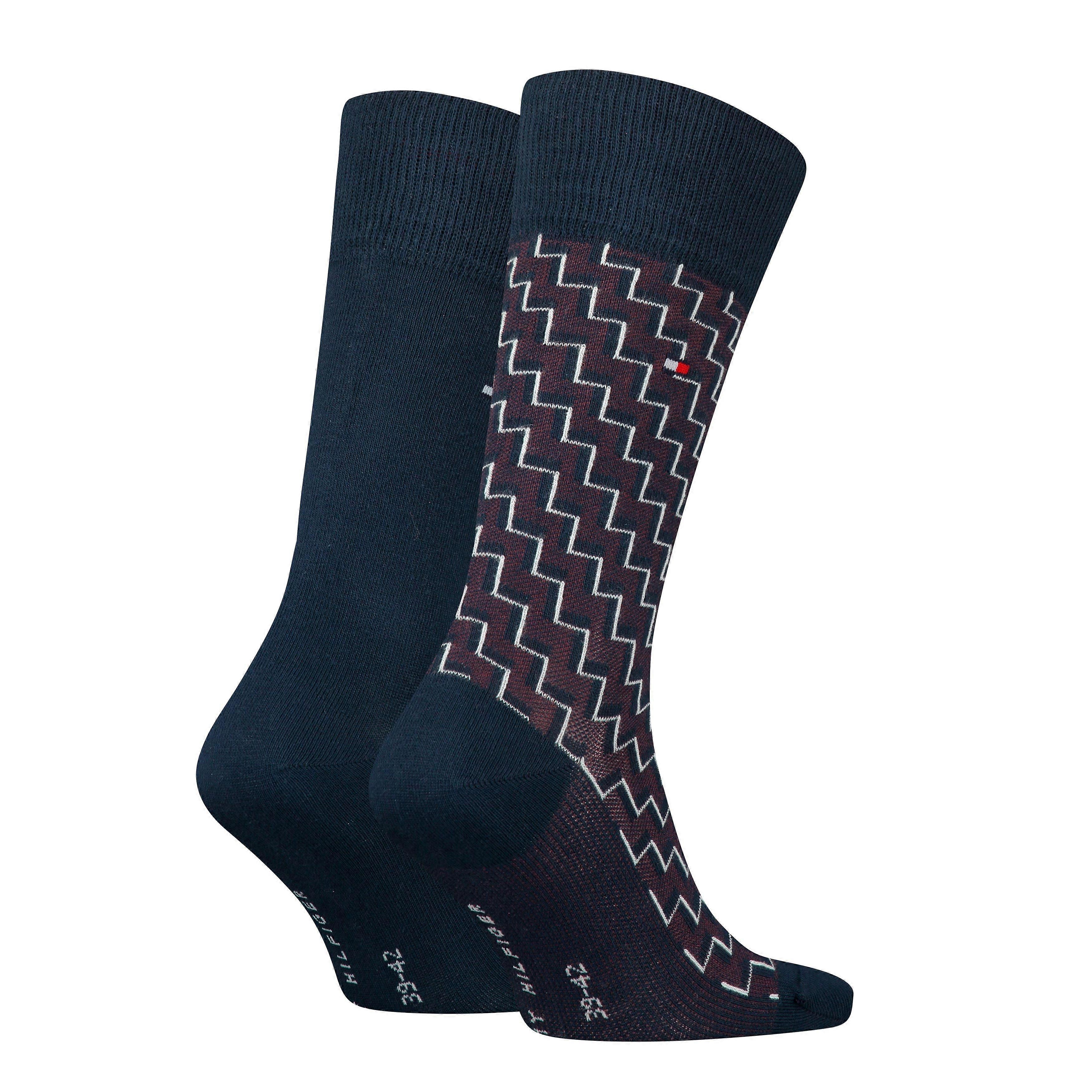 Tommy Hilfiger Men Socks 2 Pack Graphic (navy)