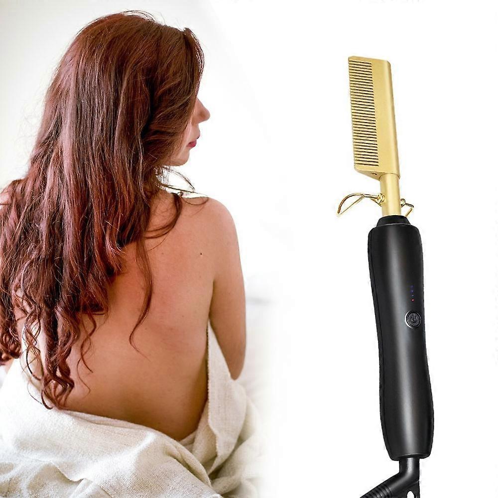 Lissage électrique Peigne Lisseur de cheveux Portable Hot Curling Comb
