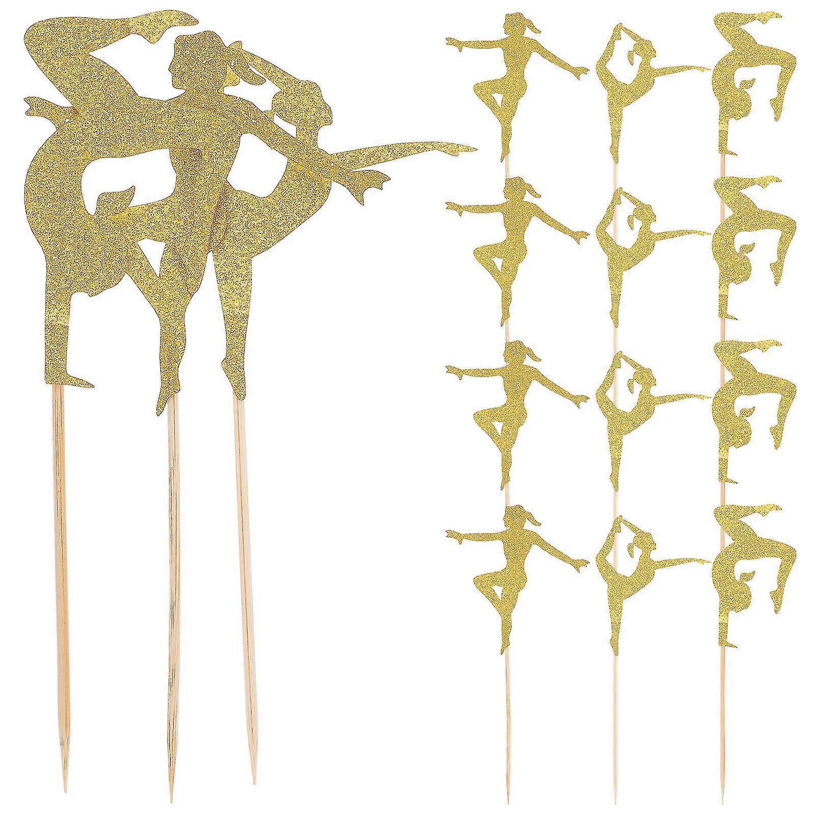 24pcs Γυμναστική Cupcake Topper Γυμναστική κορίτσι Πρότυπο Θεματικό Κόμμα Cupcake Pick