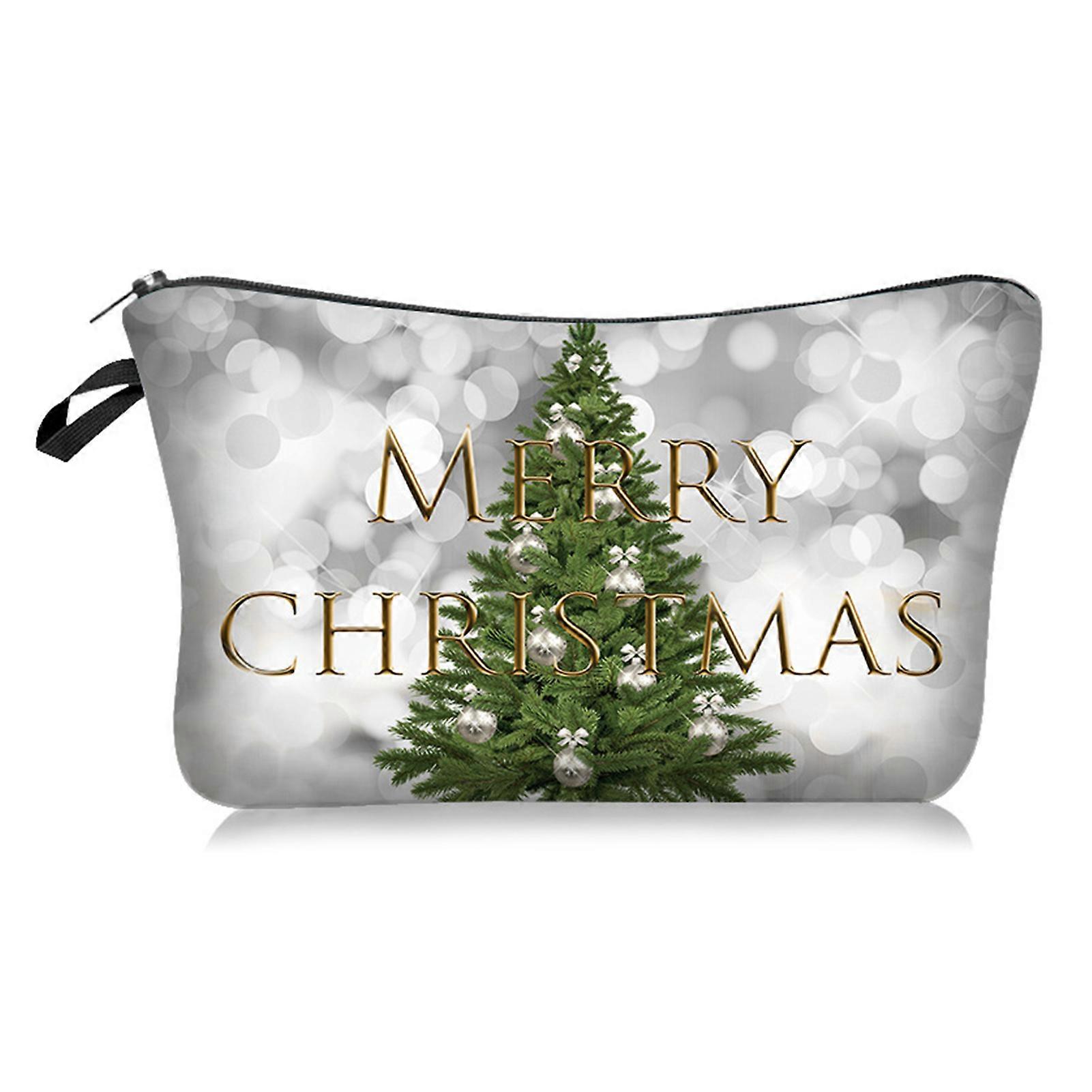 Cosmetic Bag Printed Large Capacity Merry Christmas Decorations Makeup Bag for Home KAESI