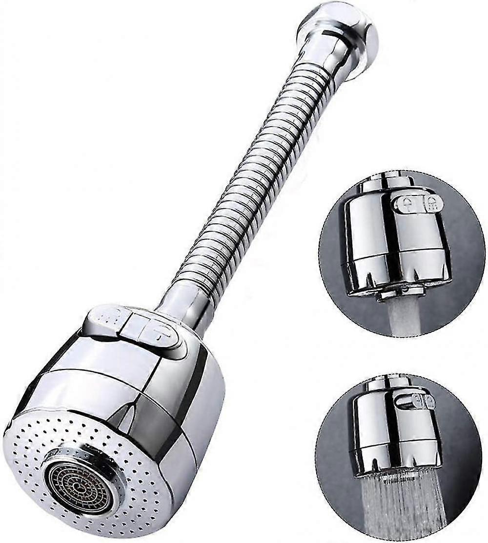 360 Degree Swivel Faucet Aerator,2 Modes Adjustable Shower Head Filter Sprayer(long)