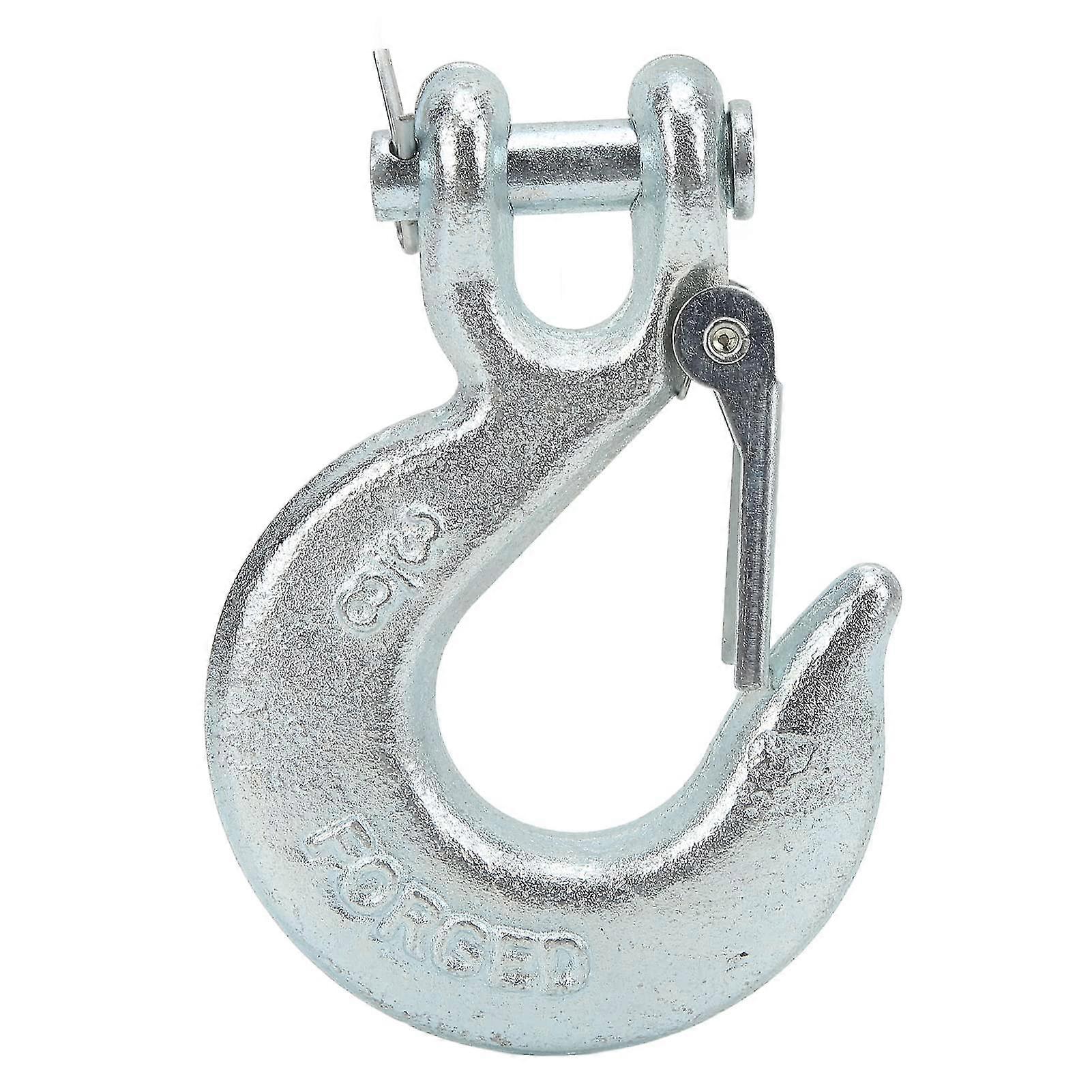 Winch Hook, 3/8" Trailer U-hook Winch 1" Wide Opening 18,000 Lb Load With Safety Lock Sliding Hook Lifting Hook