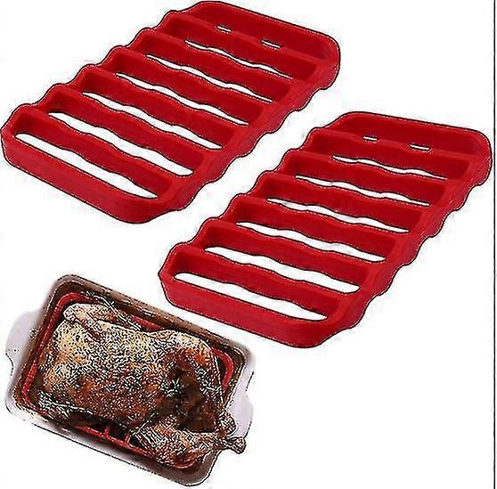 2pack Roast Rack Non Stick Silicone Oven & Dishwasher Safe Roasting Rack Grill