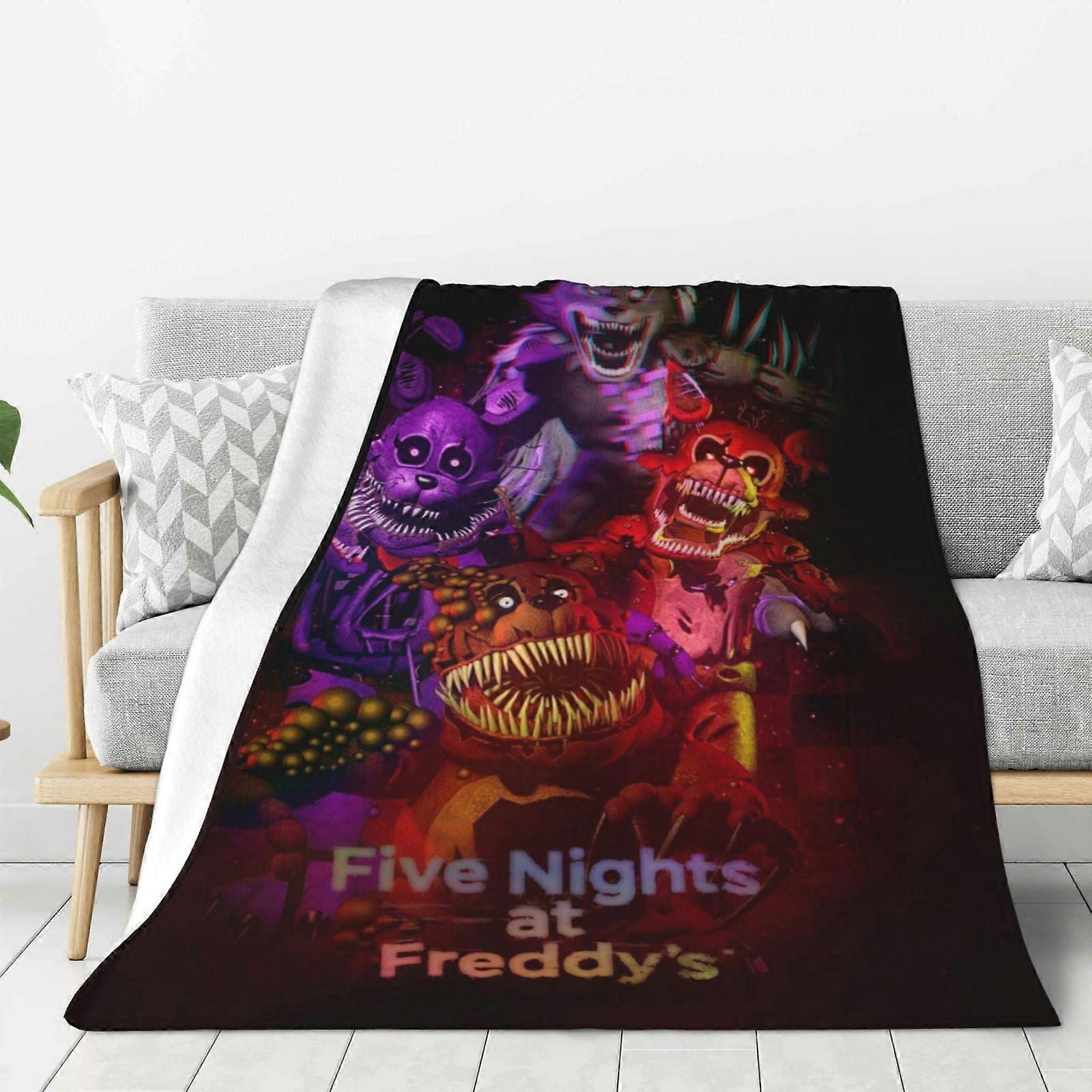 Five Night At Freddy Flannel Blanket 3D Printing Anime Throw Blanket Unisex Super Soft Plush Blanket For Bedding Sofa xp