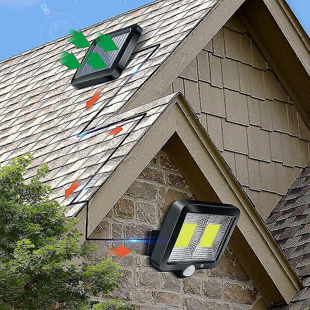 Outdoor Solar Lights With Motion Sensor, 128 Led Spotlights