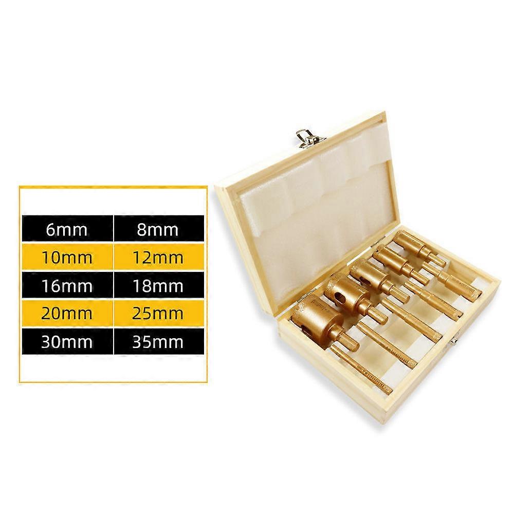 10/12 db forrasztott hegesztés gyémántmag fúrószár márvány kerámia cserép fal tégla lyukak fúrási tartozék tárolódobozzal