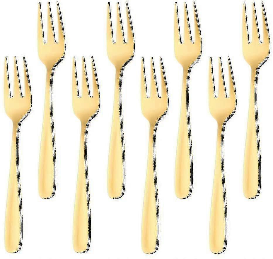 كيتشن كرافت طقم شوكة كيك، ستانلس ستيل، ذهبي 8 قطع فايس