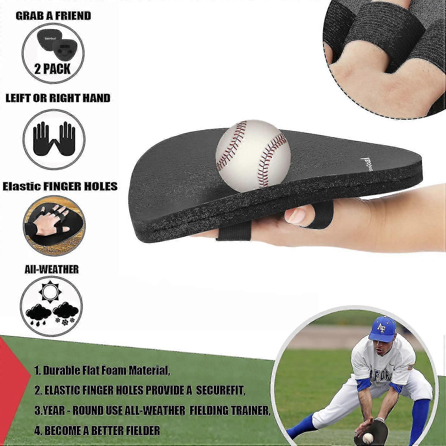 2 Packs Hands Foam Trainer Quick Hands Batting Baseball Infield Practice Two-hands
