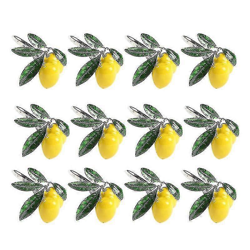 12pcs Hotel Table Decoration Lemon Napkin Buckle -silver