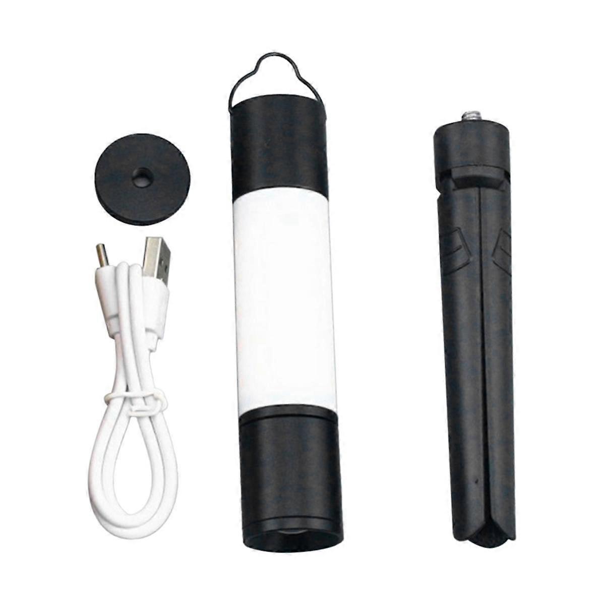 Outdoor Camping LED Telescopic Flashlight with Tripod Nuts Multifunctional Rechargeable Retractable