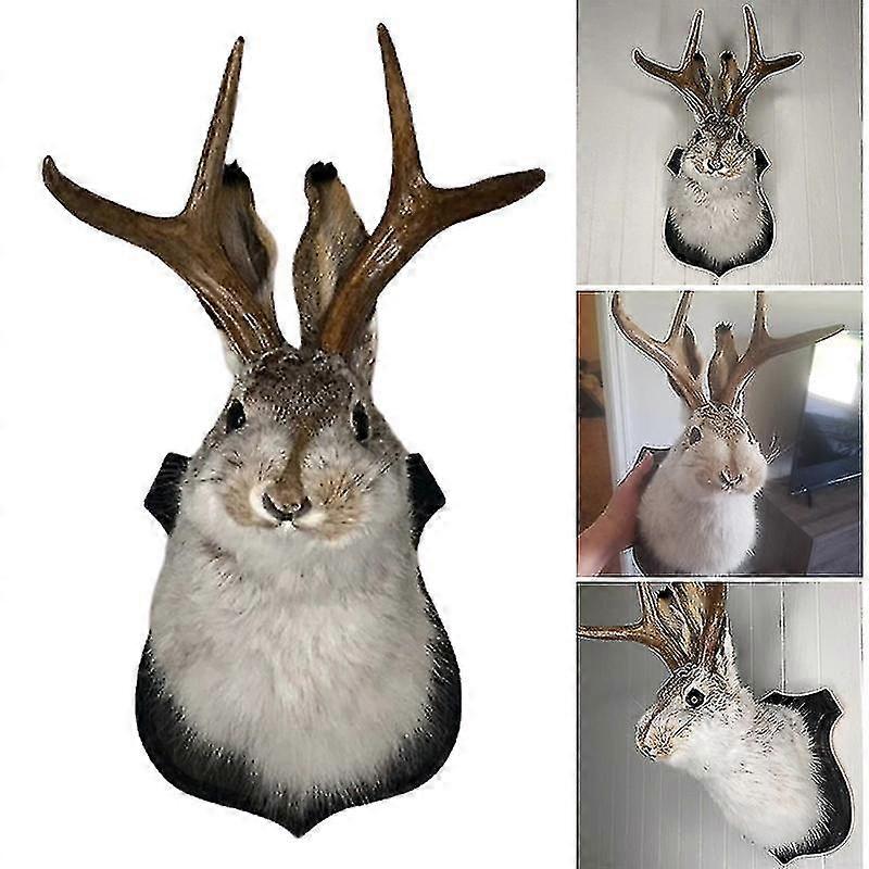 Jackalope Wall Decor The Latest Legend Of Antlers Resin Hanging Wall Art Simulation Animal Head