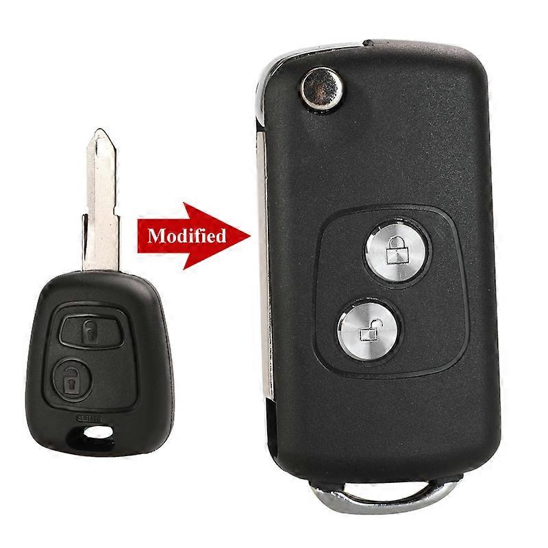 2 BTN Modified Flip Remote Car key Shell for Citroen C1 C2 C3 C4 Picasso Xsara Peugeot 206 306 307 107 207 407 Partner