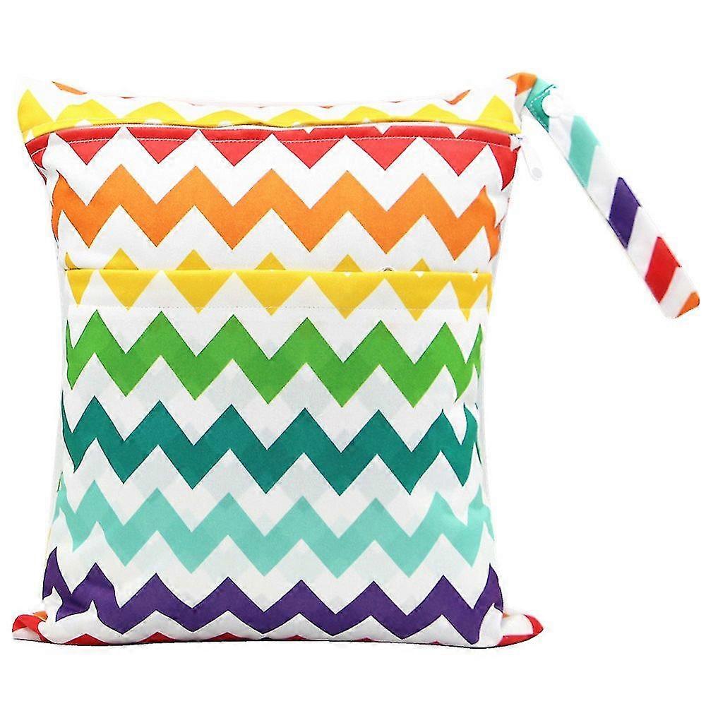 Double Zipper Design Printing Diaper Bag