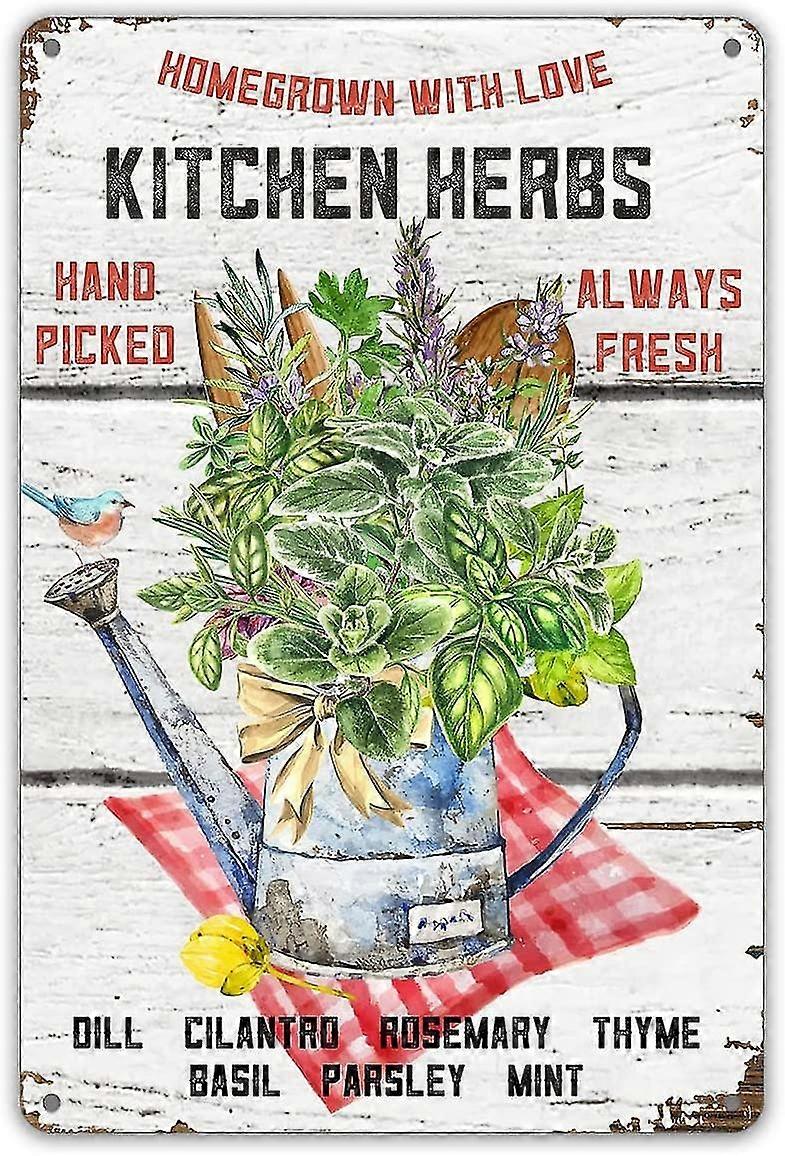Placa de Lata de Metal Caseira com Amor de Ervas Engraçadas da Cozinha Decoração de Parede Retro 8x12 Polegadas OU 12x16 Polegadas