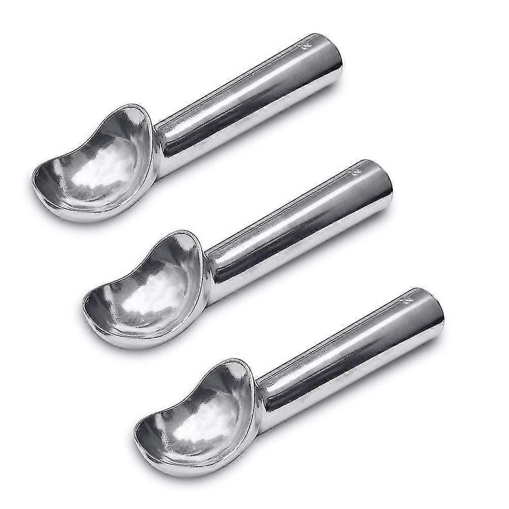 2 Oz Aluminum Ice Cream Scoop, Heat Conductive Handle, Non-stick And Easy To Use, Simple One-piece Aluminum Design Easy Release, 3 Pcs