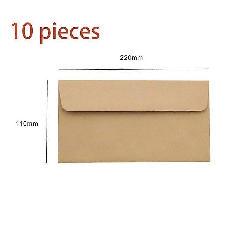 10 envelopes, brown A4 invitation envelope (No. 5brown paper) for baby shower, birthday party, wedding, graduation ceremony, postcard and greeting car