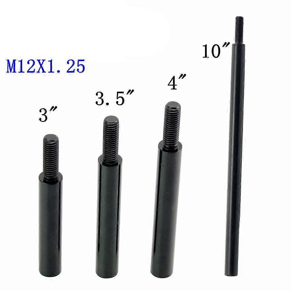 Automobile parts aluminum alloy heightening gear lever extension rod black multi specification automobile gear head extension(3-inch M12X1.25 black)