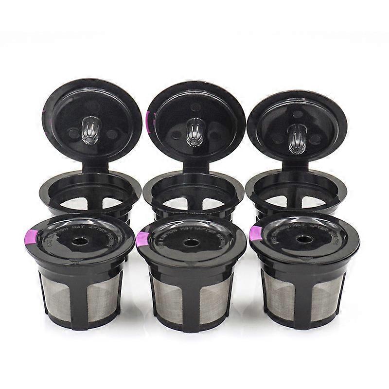 Reusable K Cups for Keurig, Universal Refillable Coffee Filters for Single Serve Coffee Maker, 3-Pack of Reusable Pods in Black