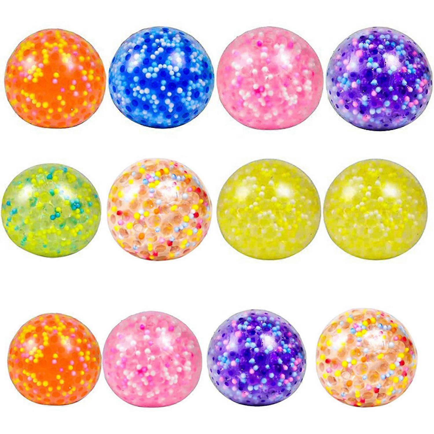 Squeeze Ball Toy Flexible Quick Rebound Colorful Foam Beads Pinch Toys Stress Relief Soft TPR Vent