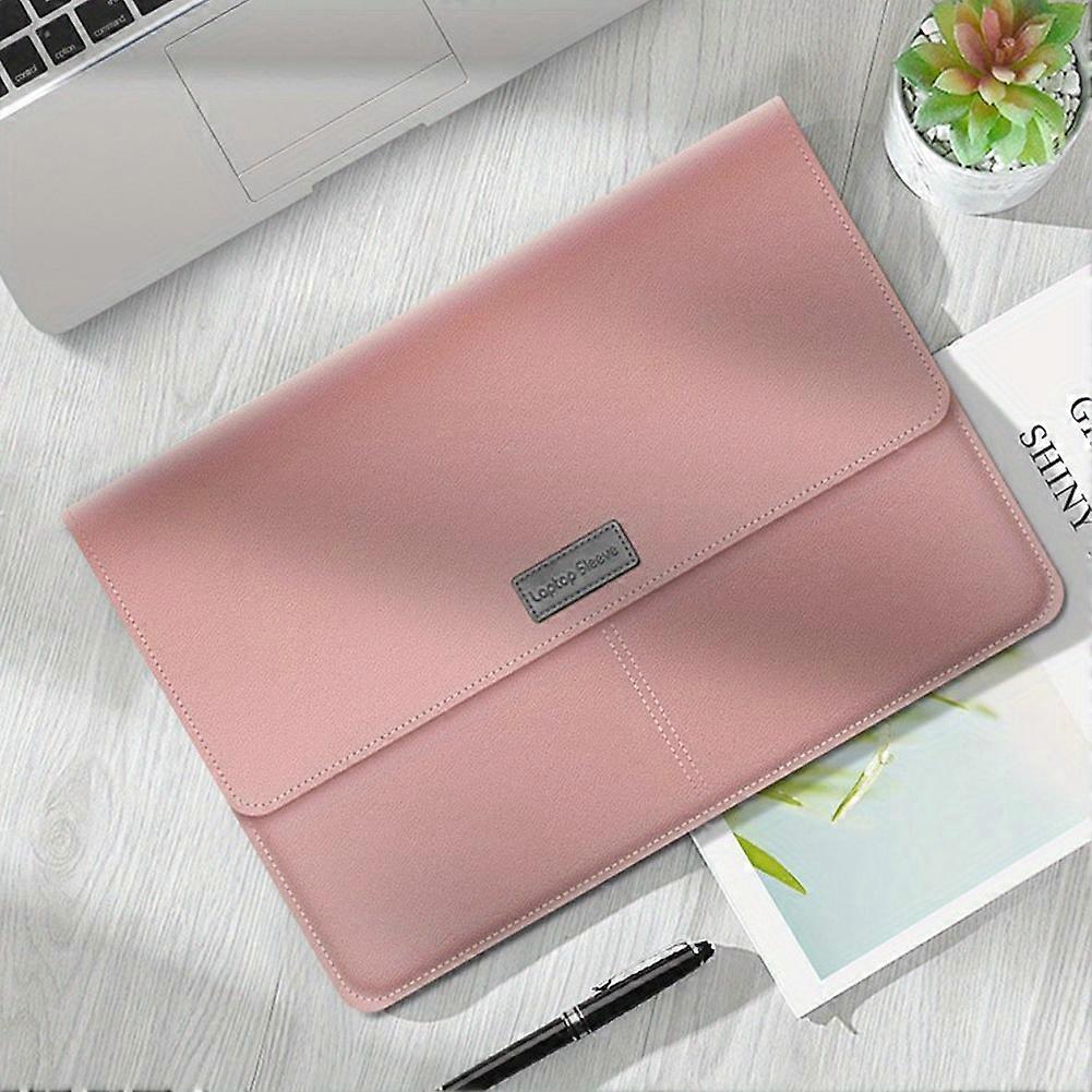 1pc Laptop Sleeve 14 & 13 Inch For MacBook Pro 14 Inch M2 2023 & MacBook Pro 13 Inch Leather Envelope Portfolio Computer Case With Cord Organizer*2 Sm