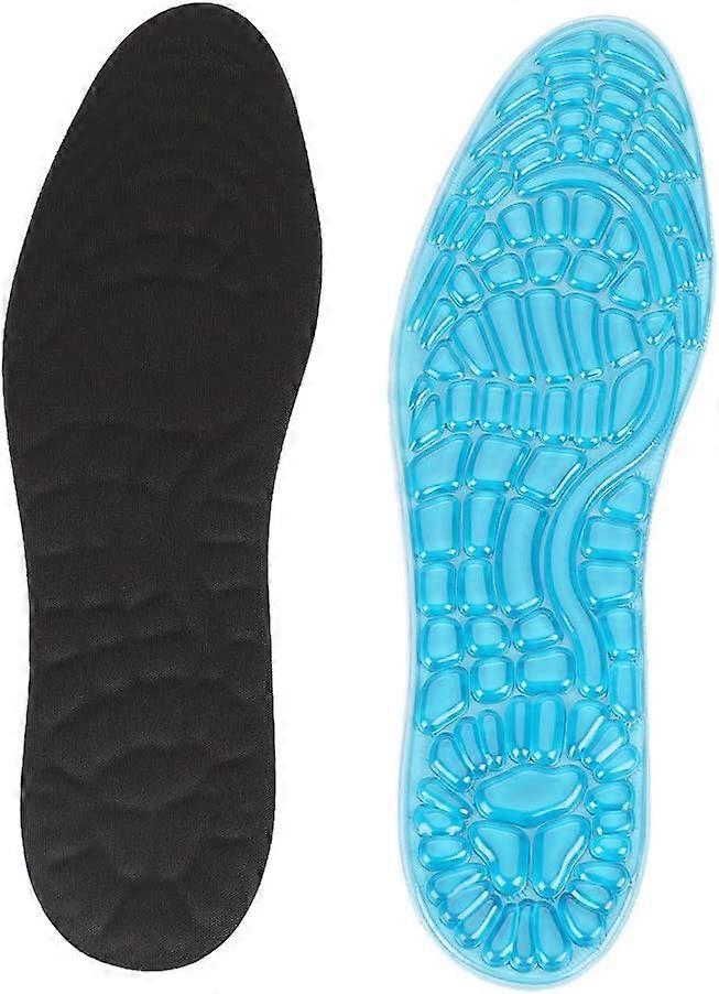 Sports insole for men and women, shock absorbing silicone with arch support pads, washable gel liner to relieve pressure on the foot size L