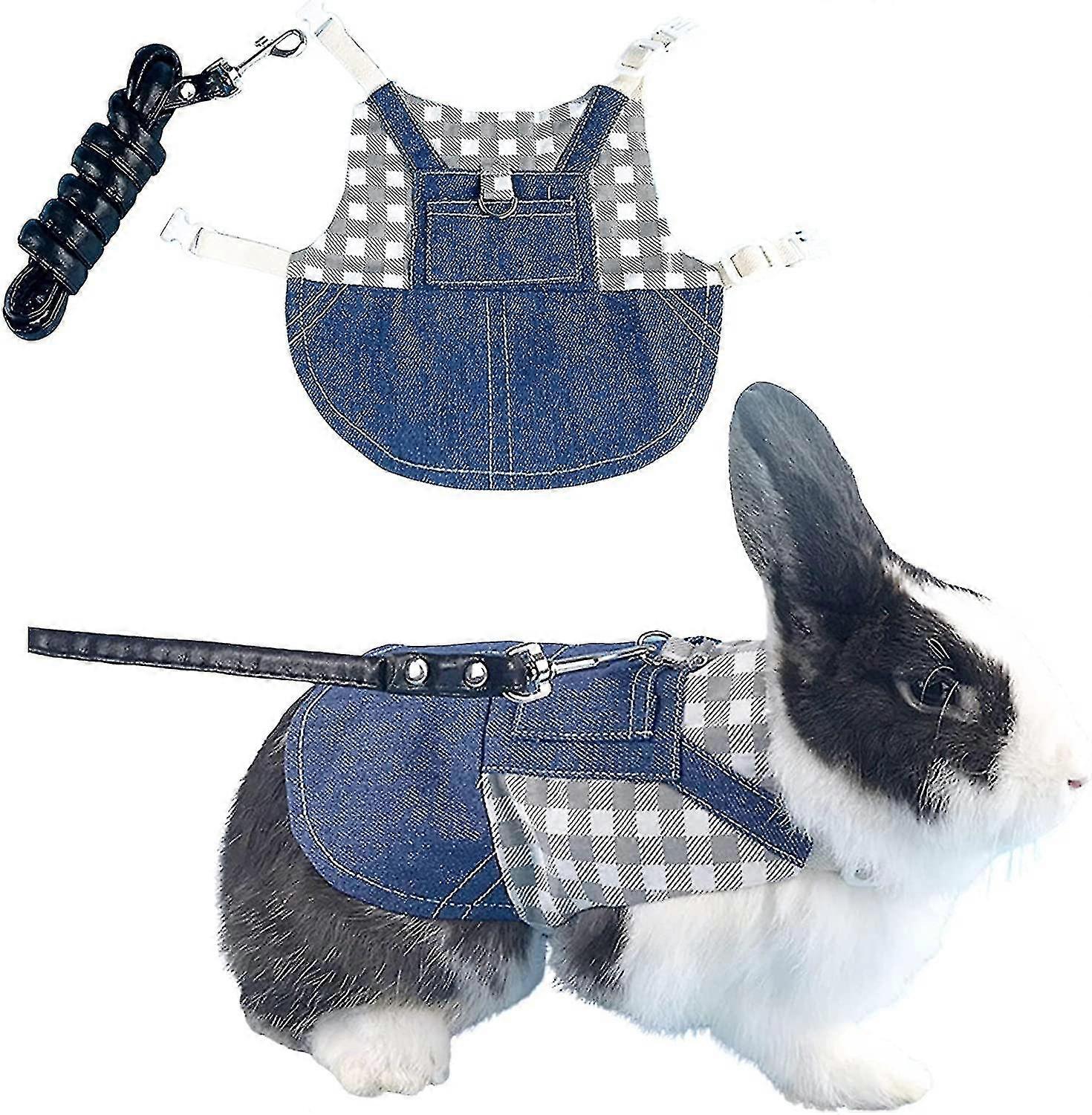Adjustable Rabbit Harness, Rabbit Harness And Leash, Rabbit Clothes Harness Strap For Rabbits, Ferrets, Hamsters