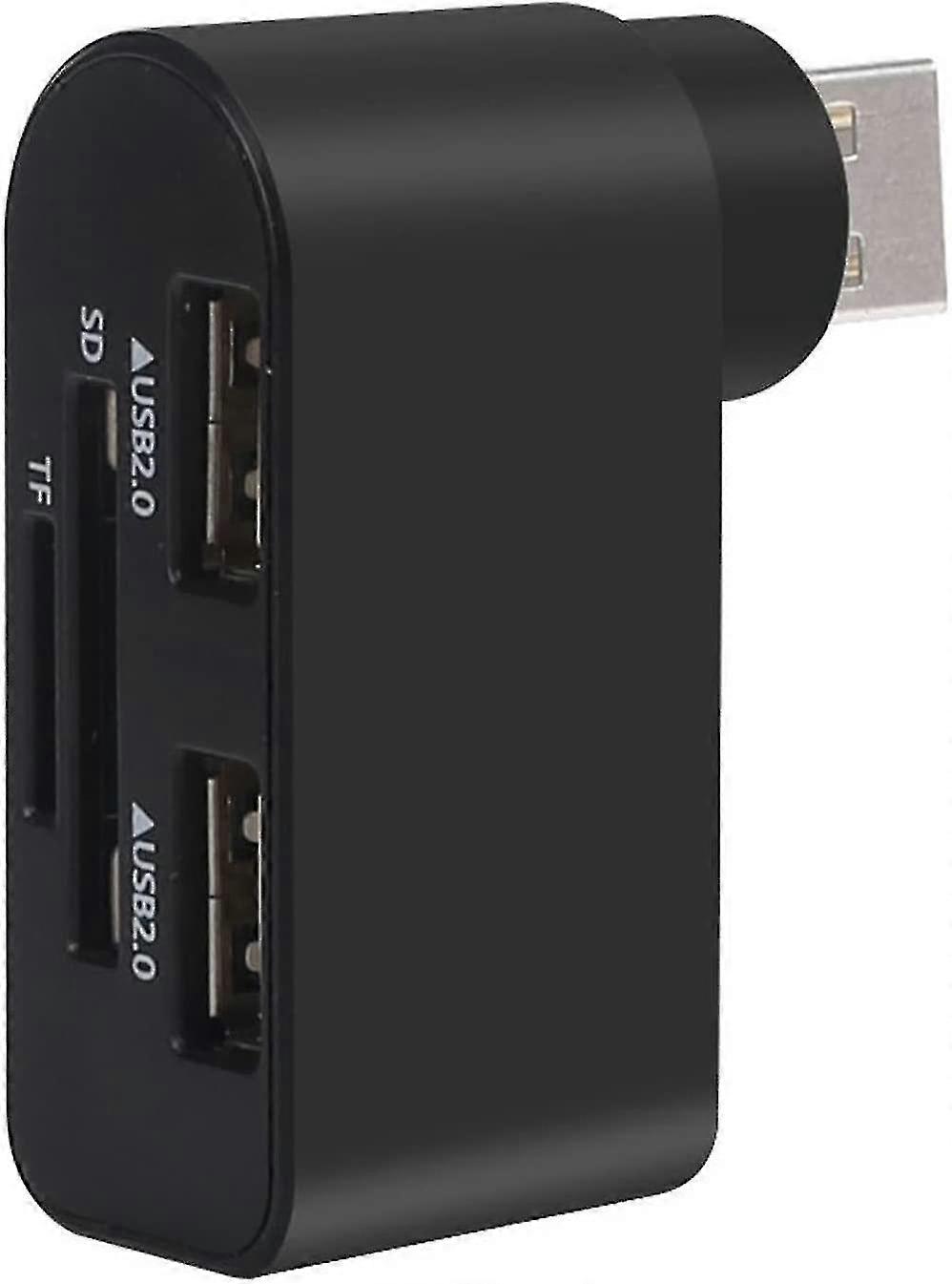 Portable Hub Computer Port Adapter Splitter (black) (1pcs)