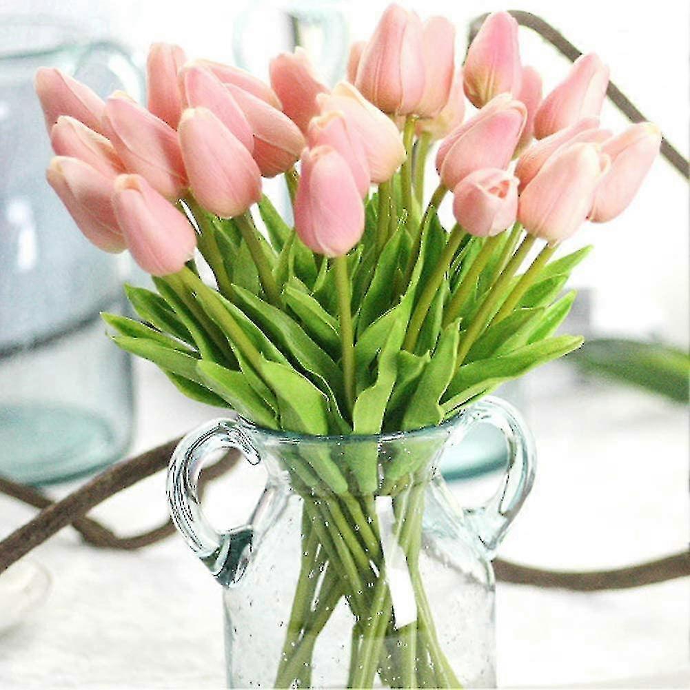 10個の造花リアルタッチミニプチューリップブーケ偽のチューリップフラワーアレンジメント結婚式のセンターピースルームホームホテル用人工植物-