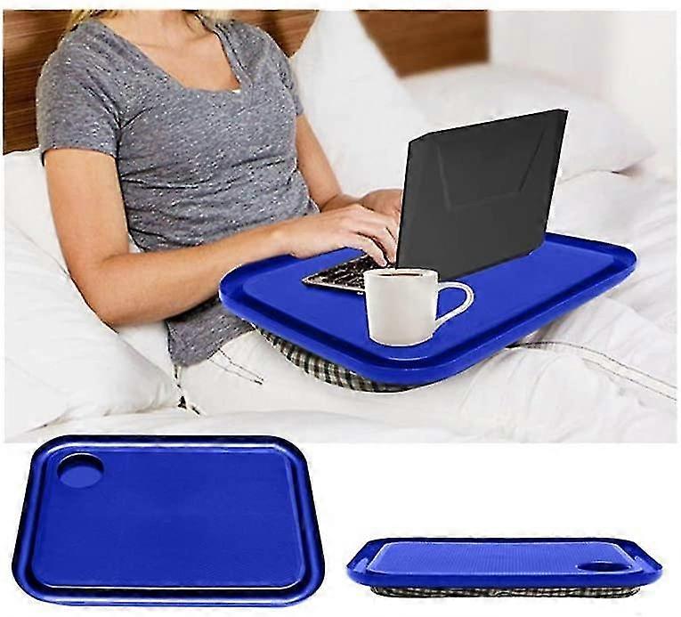 Computer Desk On Lap, Lap Desk For Laptop Chair Student Studying Homework Writing Portable Dinner Tray, With Grooved Edges To Avoid Spillage